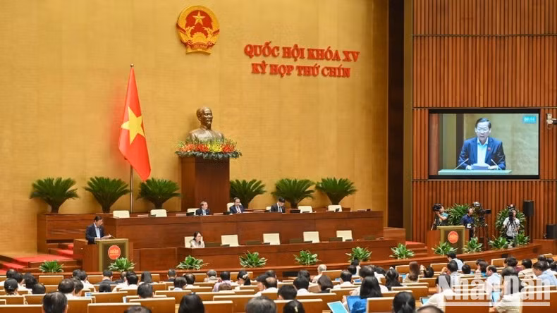 An overview of the National Assembly session on May 13. (Photo: Bui Giang)