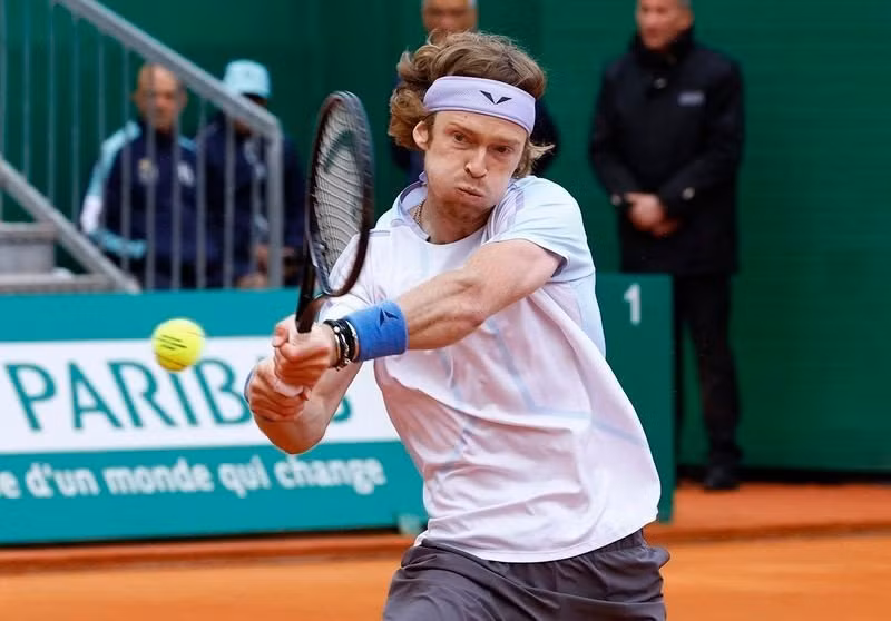Russia's Andrey Rublev in action during his semi-final match against Taylor Fritz of the US - ATP Masters 1000 - Monte Carlo Masters - Monte-Carlo Country Club, Roquebrune-Cap-Martin, France - April 15, 2023. (Photo: Reuters) 