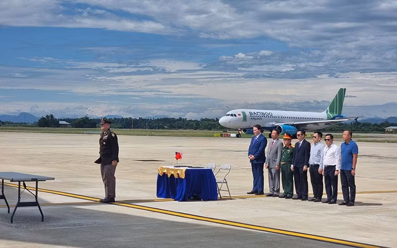 A ceremony to repatriate the remains of US soldiers. (Photo: MOFA)