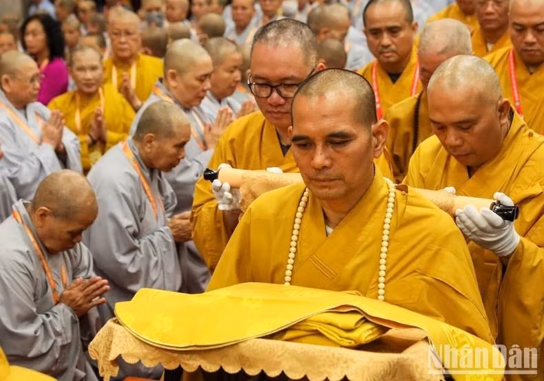 The Supreme Patriarch robe procession ceremony.