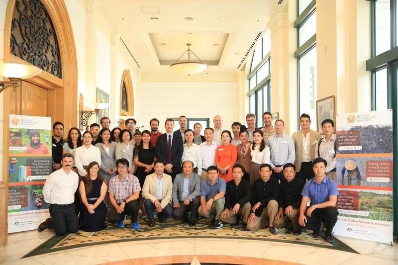 Delegates at the event to announce the carbon market development projects funded by Australia.