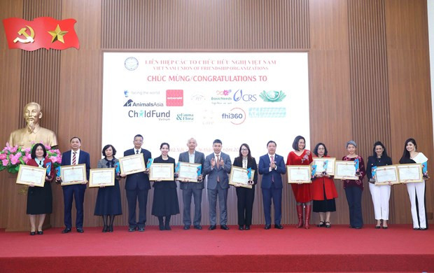 Foreign NGOs honoured for their contributions to socio-economic development. (Photo: VNA)