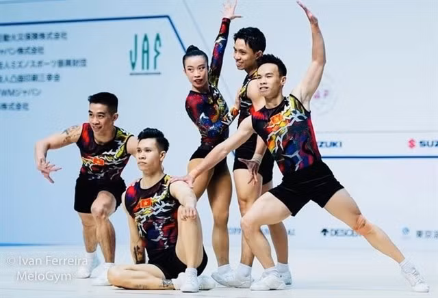 The Vietnamese aerobics team earned gold medal in Japan.