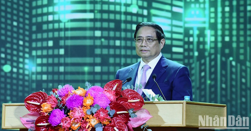 Prime Minister Pham Minh Chinh speaks at the conference. (Photo: Tran Hai)