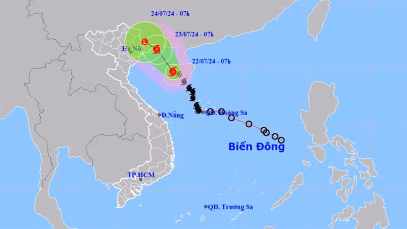 The projected path of Typhoon Prapiroon. (Source: nchmf.gov.vn)