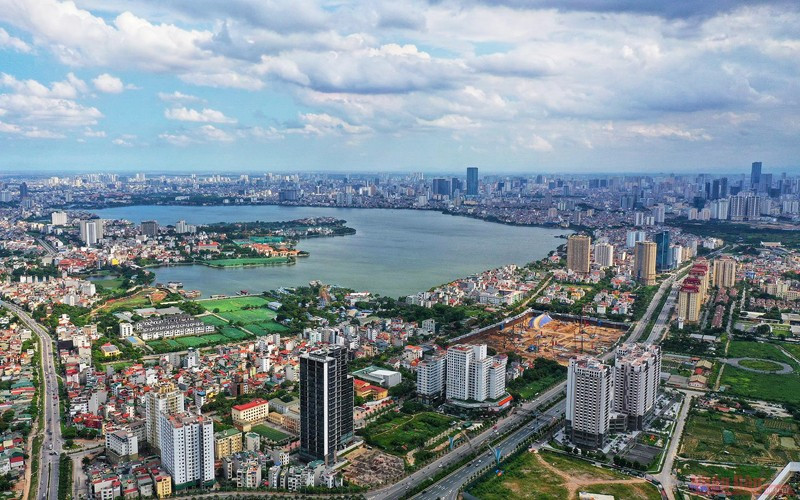 An aerial photo of Hanoi.