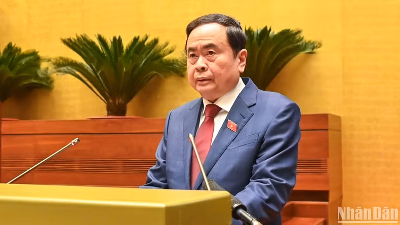 NA Chairman Tran Thanh Man speaks at the opening of the parliament's 9th extraordinary session. (Photo: Duy Linh)