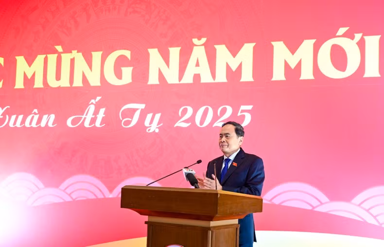 National Assembly Chairman Tran Thanh Man speaks at the event (Photo: Duy Linh)