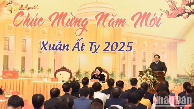 PM Pham Minh Chinh speaks at the event. (Photo: Tran Hai)