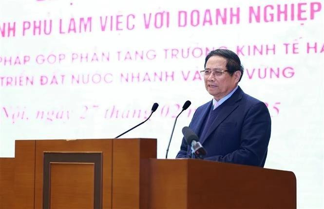 Prime Minister Pham Minh Chinh speaks at the event. (Photo: VNA) 