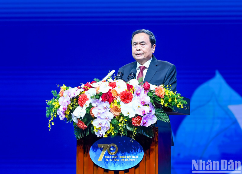 National Assembly Chairman Tran Thanh Man addresses the ceremony marking the 70th anniversary of the Vietnamese Doctors’ Day in Hanoi on February 26. (Photo: NDO)