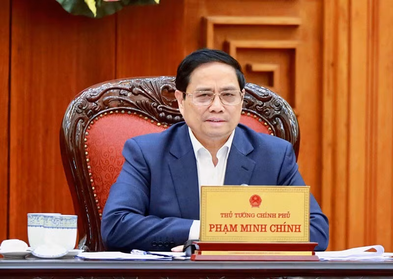 Prime Minister Pham Minh Chinh at the meeting.