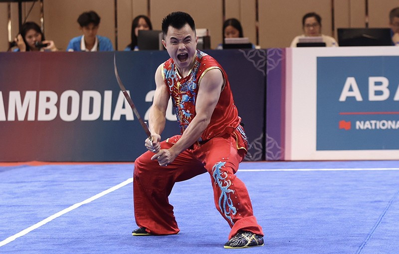 Nong Van Huu at the ongoing SEA Games 32 in Cambodia. (Photo:VNA)