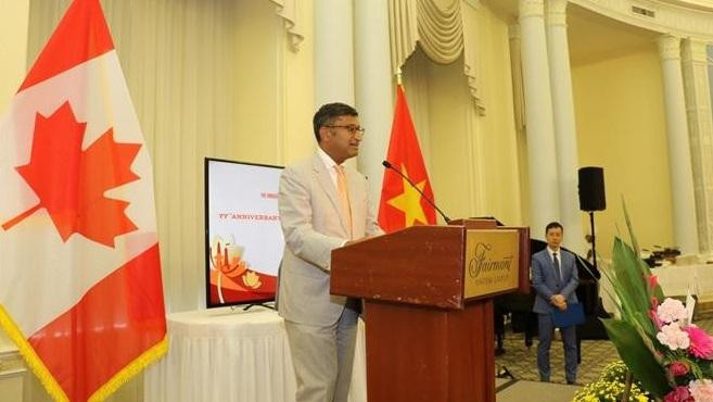 Paul Thoppil, Assistant Deputy Minister at Global Affairs Canada, speaks at the event. (Photo: VNA)