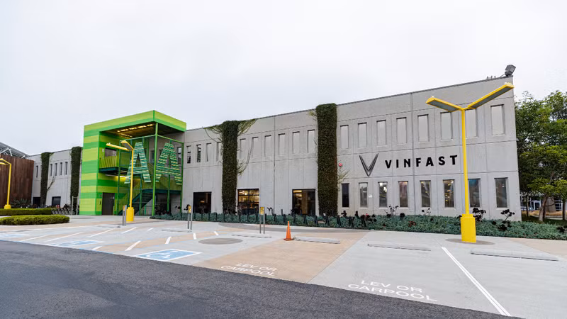 Vietnamese carmaker Vinfast's headquarters in the US.