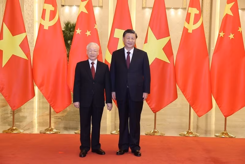 General Secretary Nguyen Phu Trong and Chinese General Secretary and President Xi Jinping in November 2022. (Photo: VNA)