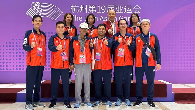 Vietnam's xiangqi team at the Hangzhou Asian Games.