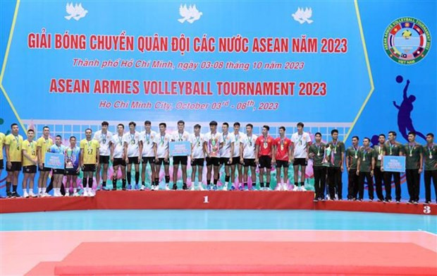 Vietnam triumphs at ASEAN Army Men’s Volleyball Tournament 2023 (Photo: VNA)