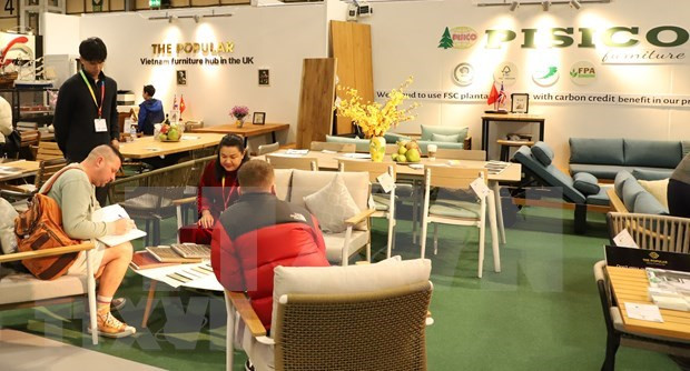 A Vietnamese booth at the exhibition (Photo: VNA)