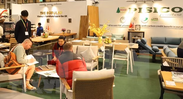 A Vietnamese booth at the exhibition (Photo: VNA)