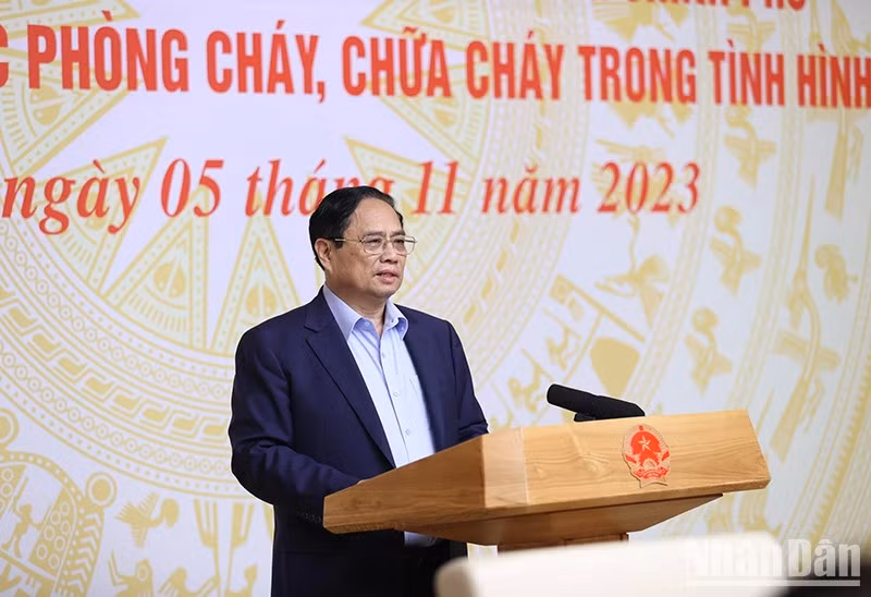 Prime Minister Pham Minh Chinh speaks at the event. (Photo: NDO/Tran Hai)