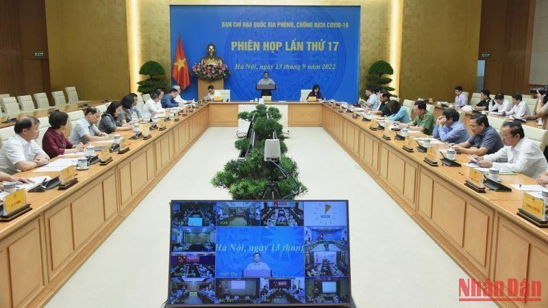 The 17th meeting of the National Steering Committee for COVID-19 Prevention and Control. (Photo: Tran Hai)