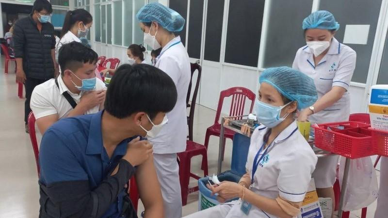 People are vaccinated against COVID-19.