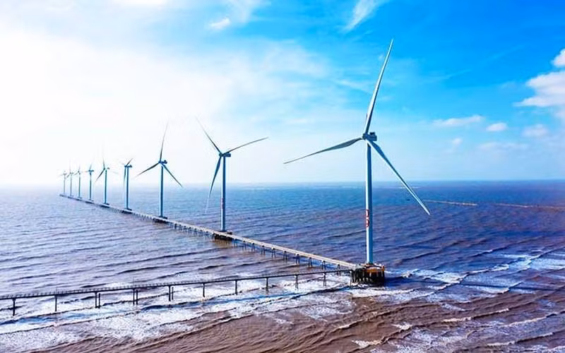 A wind farm in Tra Vinh Province. (Photo: Mai Ngoc)