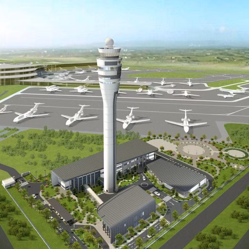 The rendering of Long Thanh Airport's air traffic control tower. (Photo: VATM)