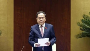 NA Chairman Tran Thanh Man speaks at the session. (Photo: VNA) 