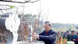 Party General Secretary To Lam offers incense to President Ho Chi Minh at Chung Son temple (Photo: VNA)