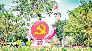 Ha Noi is decorated to celebrate the 14th National Party Congress. (Photo: Bao Long)