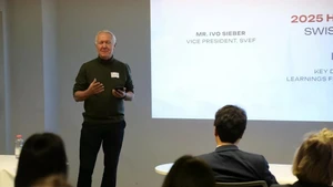 Ivo Sieber, former Swiss Ambassador to Viet Nam, speaks at an event in Zurich. (Photo: VNA)