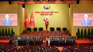 The 14th Central Committee of the Communist Party of Viet Nam makes its debut at the Congress. (Photo: DUY LINH)