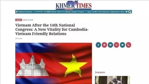 A screenshot of the article published in the Khmer Times (Photo: VNA)