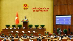 At a sitting of the 5th National Assembly's 10th session (Photo: VNA) 