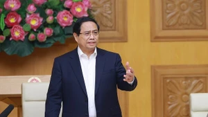 Prime Minister Pham Minh Chinh speaks at a meeting on accelerating Quang Trung Campaign. (Photo: VNA)