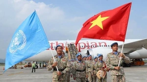 Welcome ceremony for Vietnamese Engineering Unit No.2 returning from UNISFA Mission. (Photo: VNA)