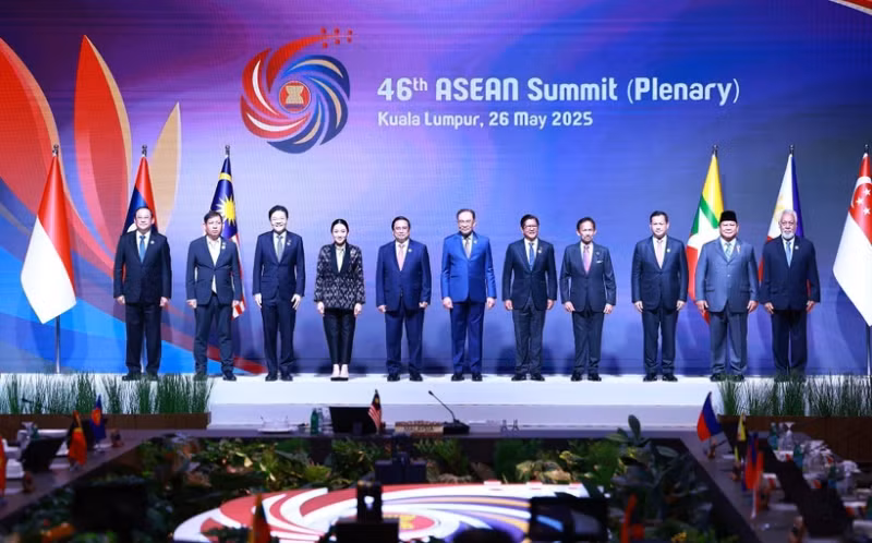 Leaders of ASEAN member countries and Timor-Leste at the 46th ASEAN Summit. (Photo: VNA)
