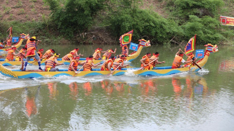 A boat race during the festival.