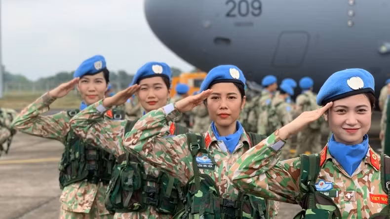 Vietnam has a higher rate of female soldiers participating in peacekeeping forcess than the average rate of the United Nations. (Photo: KIEU GIANG) Vietnam has a higher rate of female soldiers participating in peacekeeping forcess than the average rate of the United Nations. (Photo: KIEU GIANG)
