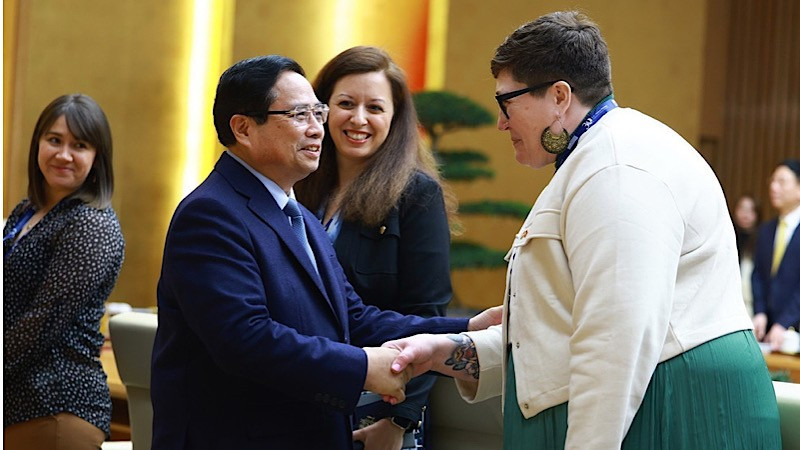 Prime Minister Pham Minh Chinh and leaders of US universities visiting Vietnam to attend IAPP.