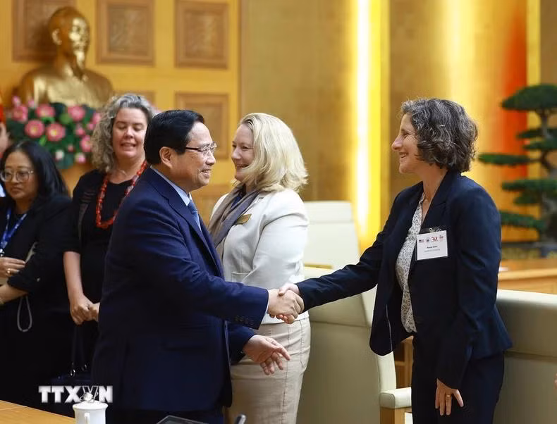 Prime Minister Pham Minh Chinh and leaders of US universities visiting Vietnam to attend IAPP.