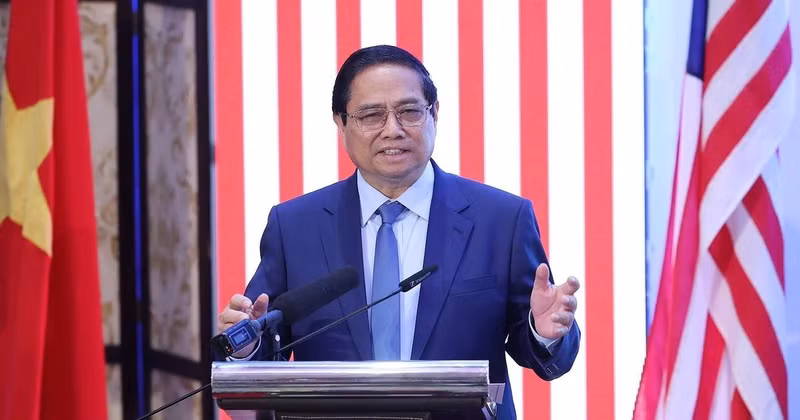 Vietnamese Prime Minister Pham Minh Chinh speaks at National University of Malaysia (Photo: VNA)