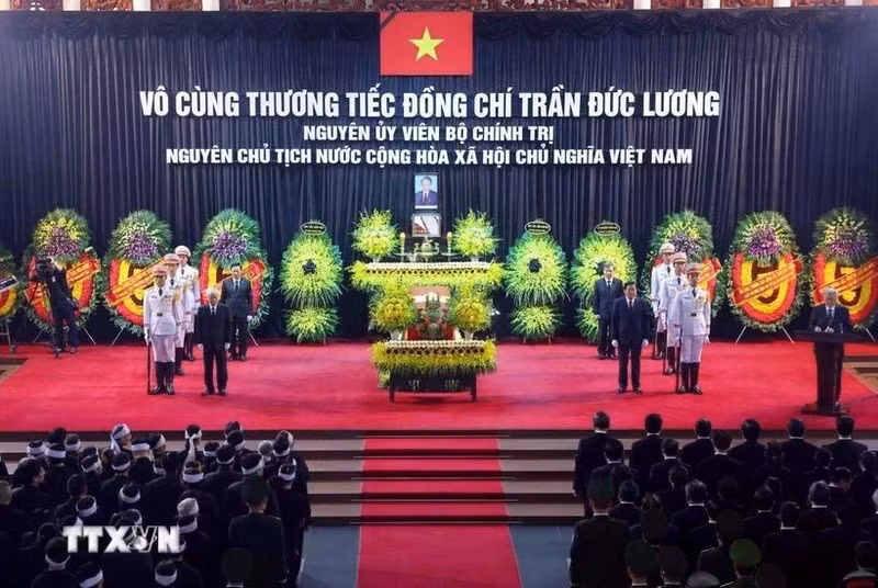 The memorial service held for former State President Tran Duc Luong on May 25 (Photo: VNA)