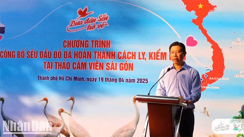 Huynh Minh Tuan, Vice Chairman of the Dong Thap Provincial People’s Committee, speaking at the ceremony. (Photo courtesy of the Organising Committee)