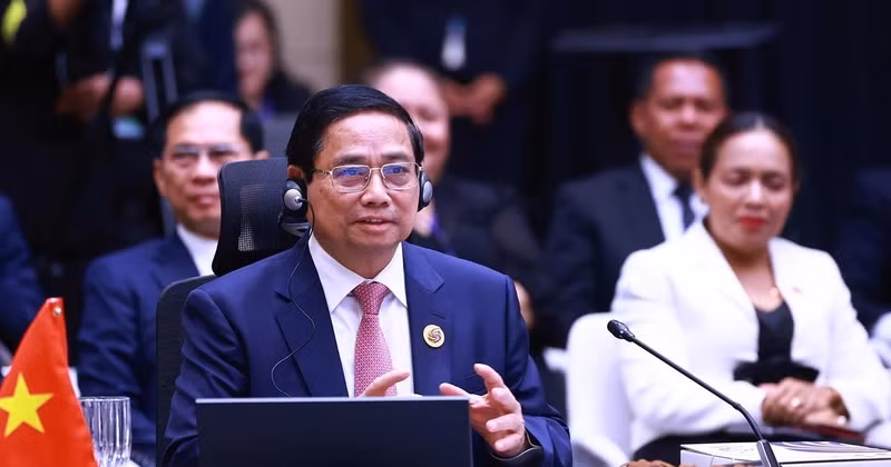 Vietnamese Prime Minister Pham Minh Chinh speaks at the Plenary Session of the 46th ASEAN Summit in Kuala Lumpur, Malaysia, on May 26. (Photo: VNA)