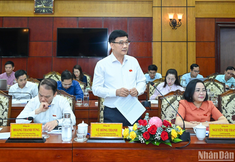 Chairman of the National Assembly’s Economic Committee speaks at the working session.