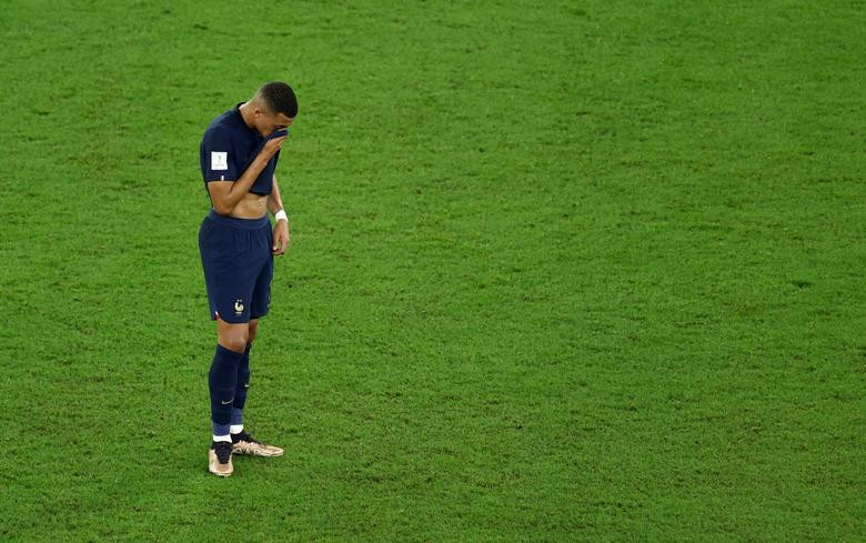 France's Kylian Mbappe reacts during their match against Tunisia. REUTERS/Marko Djurica