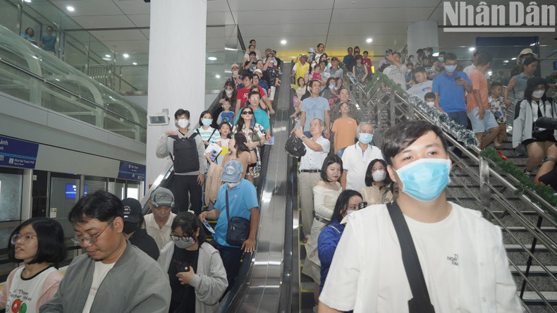 Ben Thanh Station is crowded with people looking to experience the city’s first metro service.